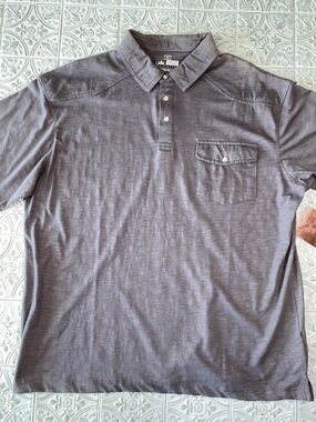 Canyon Guide Outfitters Western Polo Mens 2X Gray Pearl Snap Short Sleeve NWT